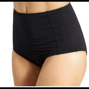 ATHLETA High Waist Black Bikini Swim Bottom L NWOT